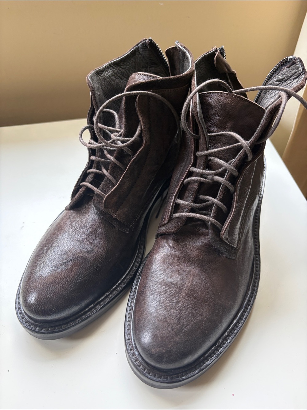 A&M Italy Dark Brown Leather women Chukka Boots